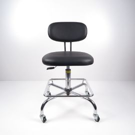 Porcellana Sedia conduttiva dell&#039;unità di elaborazione ESD delle sedie dell&#039;ufficio ergonomico di cuoio nero del lavoro con resto del piede fabbrica